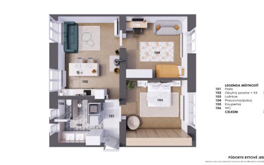 Nadstandardně zrekonstruovaný byt 3+kk (69,8m2, sklep 45m2) v oblíbené části Olomouce Neředín,